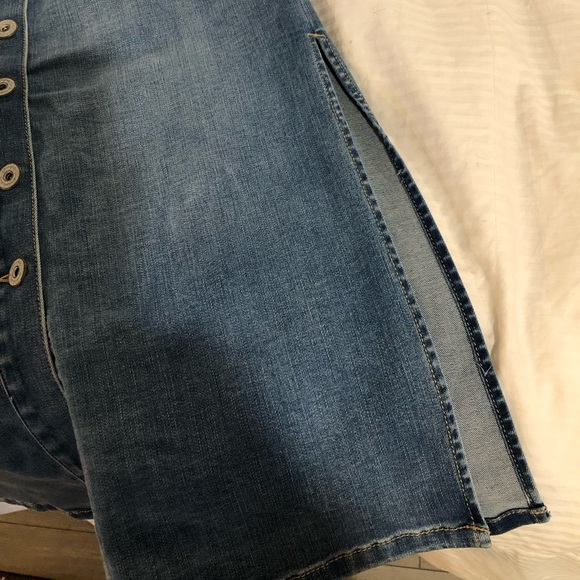 Inc Midi Jean Skirt Button Down With Front Pockets Size 6 - Picture 4 of 6